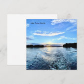 Note Kaart Lake Oconee Sunset - Blauwe Fluweel Nac Notitiekaartje (Voorkant / Achterkant)