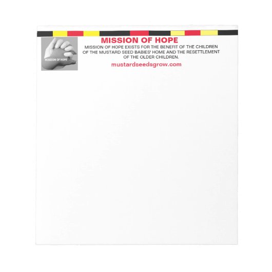 Note Pad for Mission of Hope Notitieblok (Voorkant)