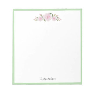 Note Pad with Name Soft Pink Roses Notitieblok