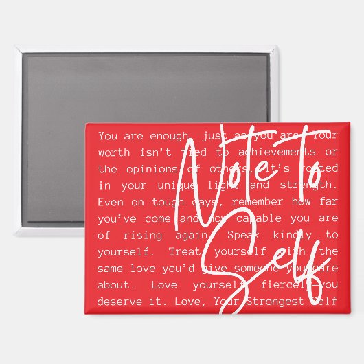 "Note to Self" Inspirational Magnet (Voorkant / Achterkant)