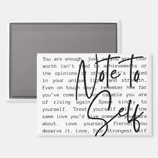 "Note to Self" Inspirerend magneet (Voorkant / Achterkant)