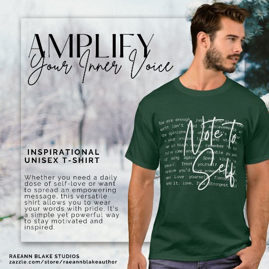 "Note to Self" Inspirerend Unisex T-shirt