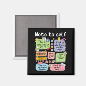 Note To Self, Motivational, Mental Health, Sitive  Magneet (Voorkant / Achterkant)