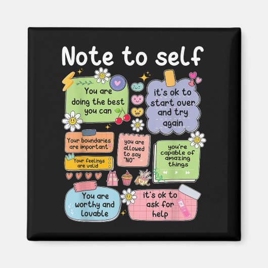 Note To Self, Motivational, Mental Health, Sitive  Magneet (Voorkant)