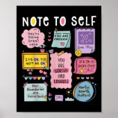 Note To Self Psychologist Mental Health Awareness Poster (Voorkant)