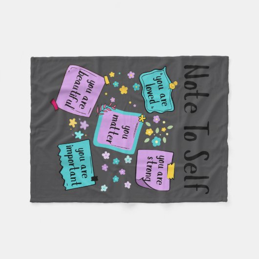 Note To Self You Suicide Prevention Awareness  Fleece Deken (Voorkant (Horizontaal))