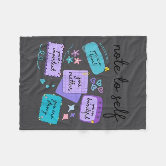Note To Self You Suicide Prevention Awareness  Fleece Deken (Voorkant (Horizontaal))