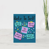 Note To Self You Suicide Prevention Awareness  Kaart (Voorkant)