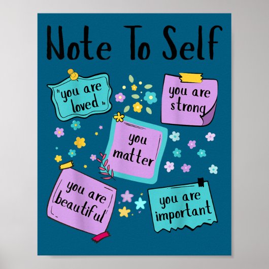 Note To Self You Suicide Prevention Awareness  Poster (Voorkant)