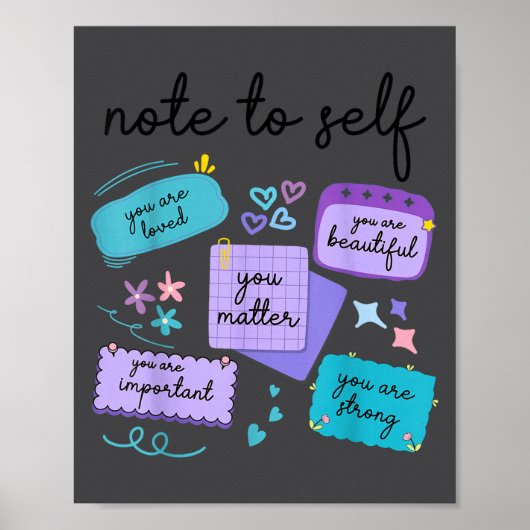 Note To Self You Suicide Prevention Awareness  Poster (Voorkant)