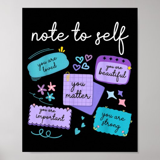 Note To Self You Suicide Prevention Awareness Poster (Voorkant)
