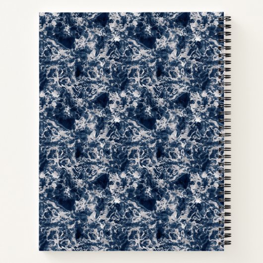 Notebook (21,6 x 28cm) - Blue Marble Pattern Notitieboek (Achterkant)