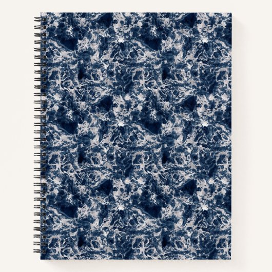 Notebook (21,6 x 28cm) - Blue Marble Pattern Notitieboek (Voorkant)