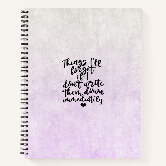 Notebook (21,6 x 28cm) - Thing's I'll Forget Notitieboek (Voorkant)