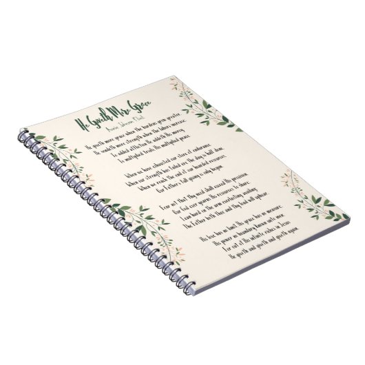 Notebook Annie Johnson Flint He Giveth More Grace Notitieboek (Rechterzijde)
