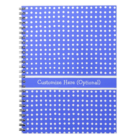  notebook, blauwe/witte pooldots notitieboek (Voorkant)