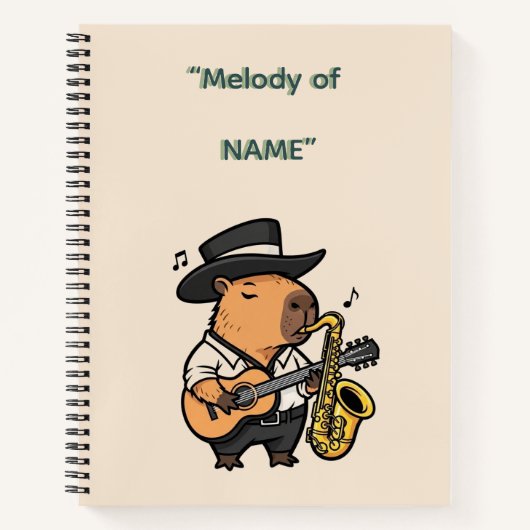 Notebook – Capybara Music Notes
Notitieboek (Voorkant)