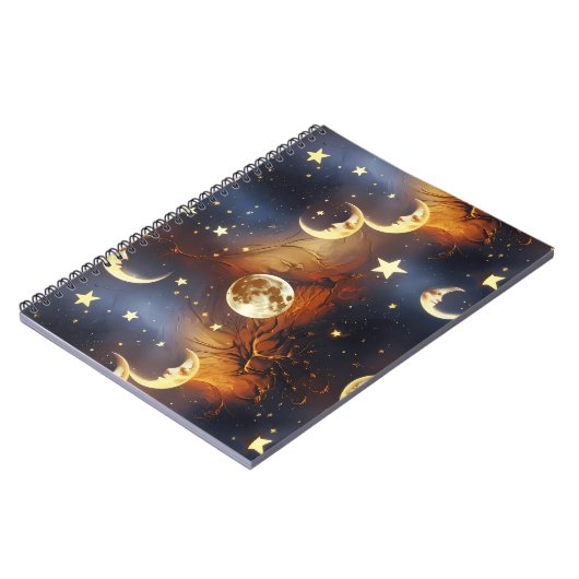 Notebook – Luxury Fiery Orange Celestial Notitieboek (Linkerzijde)