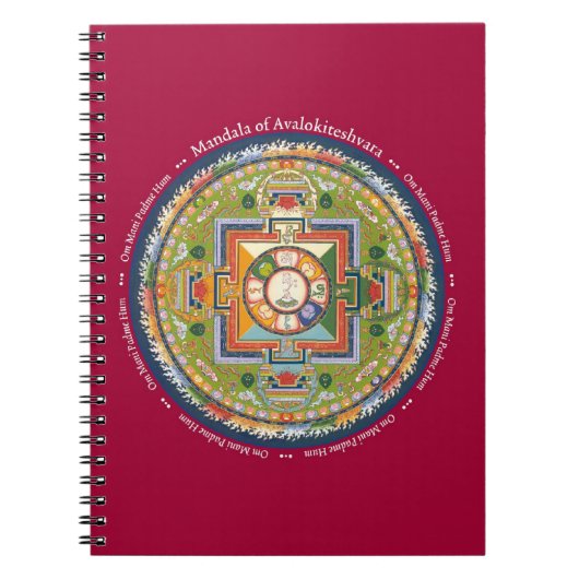 NOTEBOOK - Mandala van Chenrezig met Mantra Notitieboek (Voorkant)