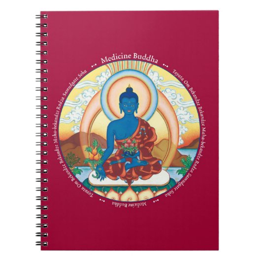 NOTEBOOK - Medicine Buddha met zijn mantra Notitieboek (Voorkant)