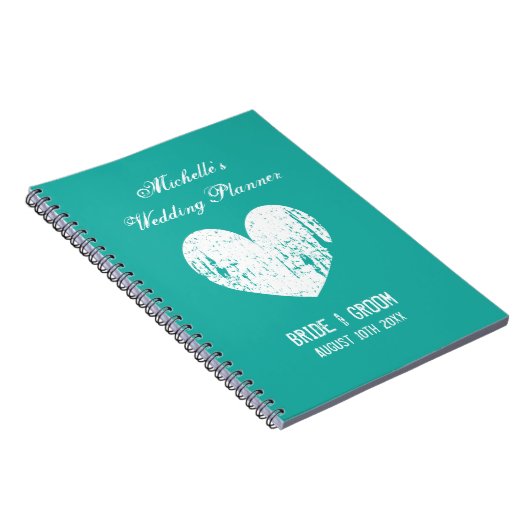 notebook met Turquoise blue trouwplanner Notitieboek (Rechterzijde)