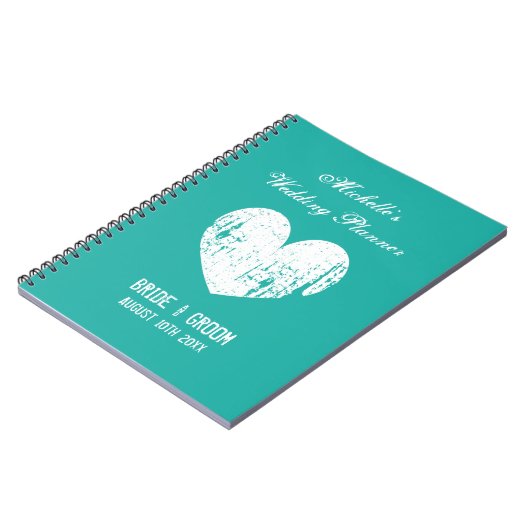 notebook met Turquoise blue trouwplanner Notitieboek (Linkerzijde)