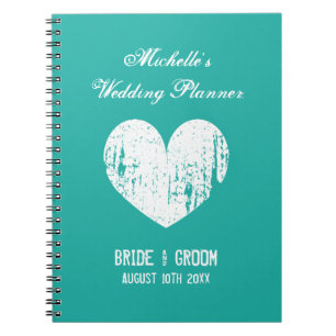 notebook met Turquoise blue trouwplanner Notitieboek
