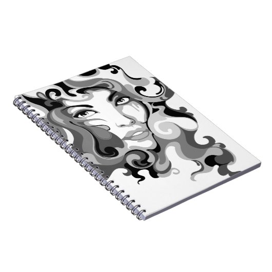 notebook met zwarte en witte graffiti notitieboek (Rechterzijde)