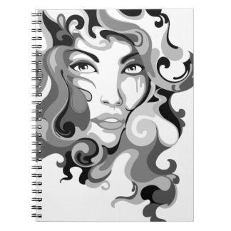 notebook met zwarte en witte graffiti notitieboek