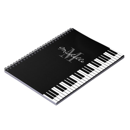 notebook met zwarte en witte pianosleutels notitieboek (Linkerzijde)