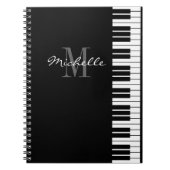 notebook met zwarte en witte pianosleutels notitieboek (Voorkant)