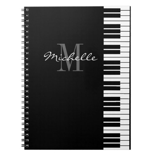 notebook met zwarte en witte pianosleutels notitieboek (Voorkant)
