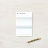 Notebook Paper White Add Your Name & Initial Post-it® Notes (Op bureau)