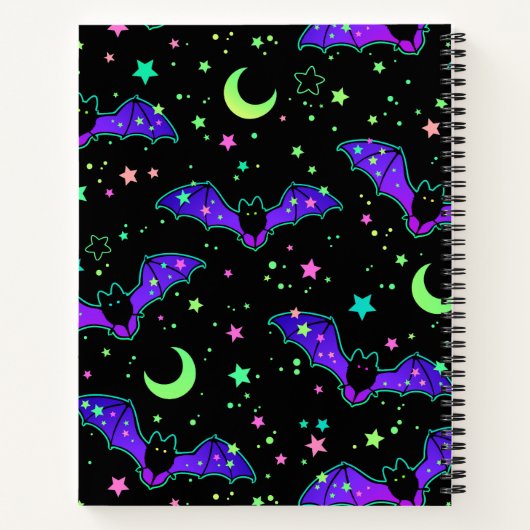 Notebook - "Purple Bats" Notitieboek (Achterkant)