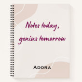 Notebook Quotes – “Notes Today, Genius Tomorrow” Notitieboek (Voorkant)