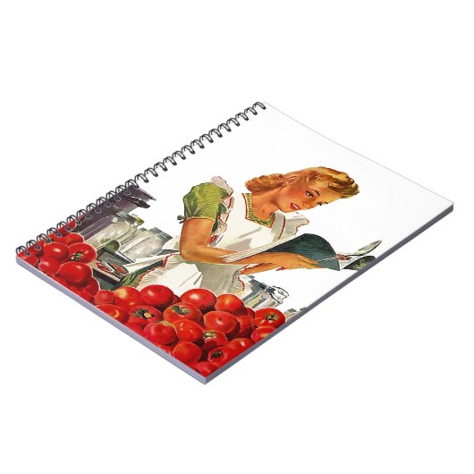 Notebook  Retro Lady Home Canning Recipes Notitieboek (Linkerzijde)