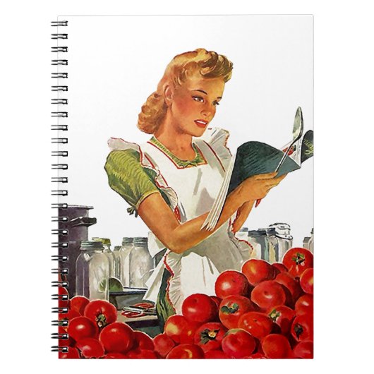 Notebook  Retro Lady Home Canning Recipes Notitieboek (Voorkant)