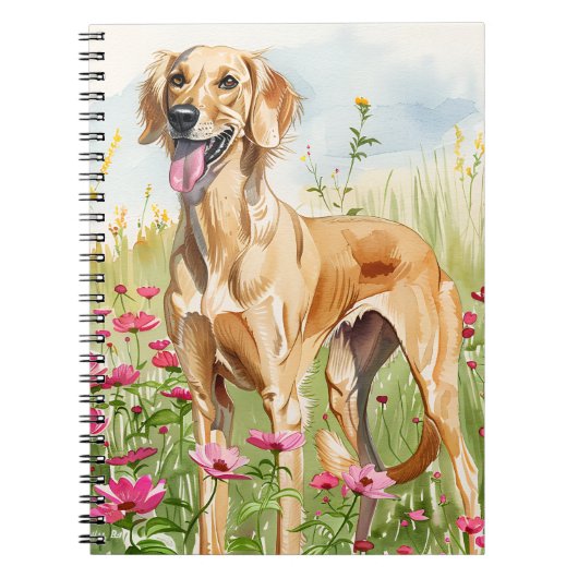 Notebook – Saluki Watercolor Dog Lover Journal Notitieboek (Voorkant)