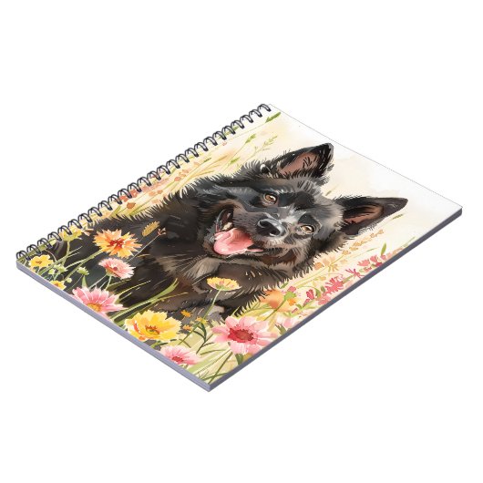 Notebook – Schipperke Watercolor Dog Journal Notitieboek (Linkerzijde)