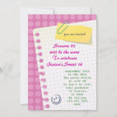 Notebook Sweet 16 Uitnodiging (Voorkant)