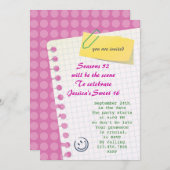 Notebook Sweet 16 Uitnodiging (Voorkant / Achterkant)