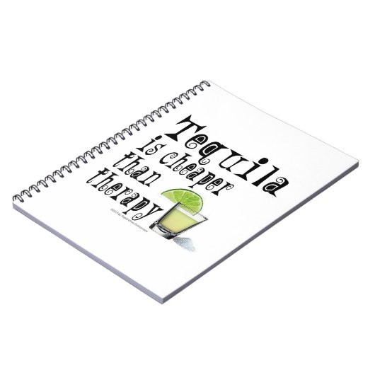NOTEBOOK, TEQUILA IS CHEAPER DAN THERAPIE COCKTAIL NOTITIEBOEK (Linkerzijde)