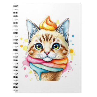 Notebook with ice-cream and cat notitieboek