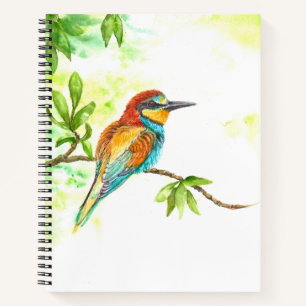 Notebook with Watercolor European Bee-eater Notitieboek