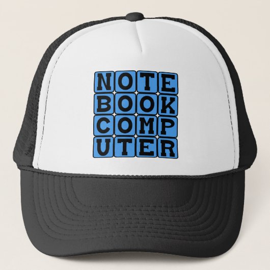 Notebookcomputer, draagbaar apparaat trucker pet (Voorkant)