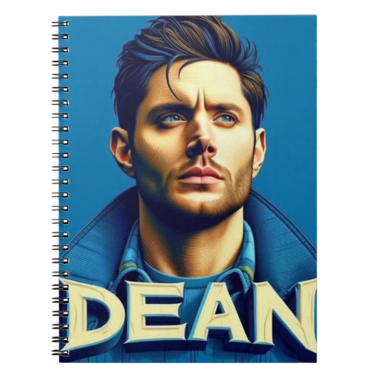 Notebooks Dean su fondo blu Notitieboek (Voorkant)