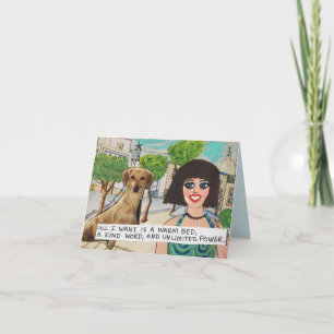 notecard- alle wil ik werkelijk ben een warm bed, kaart