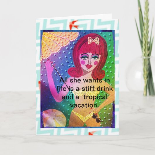 NOTECARD-ALLES WAT ZE WIL IN HET LEVEN IS EEN STIJ KAART (Voorkant)