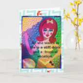 NOTECARD-ALLES WAT ZE WIL IN HET LEVEN IS EEN STIJ KAART (Gele Bloem)