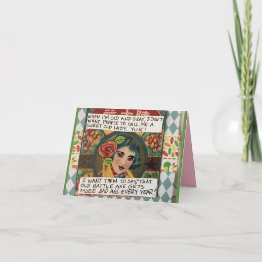Notecard-Als ik oud en grijs ben, wil ik geen mens Kaart (Voorkant)